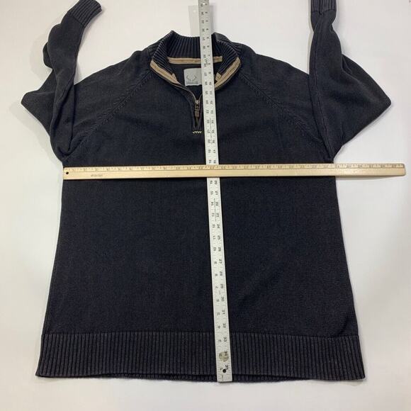 Levelwear Salute Sweater Mens XL Black Grey Cotton 1/4 Zip Mock Neck Pullover - Picture 7 of 14